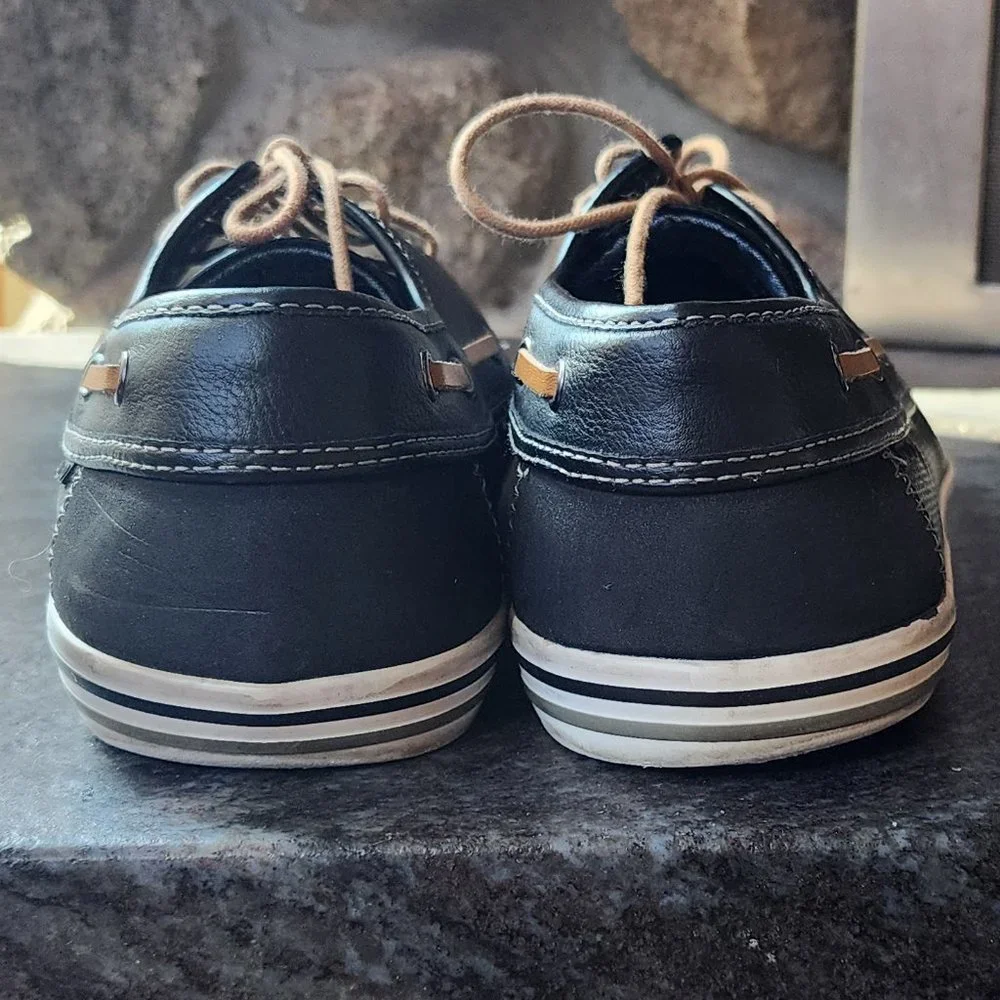 Aldo Black/Brown Leather Boat Shoes Size 10
